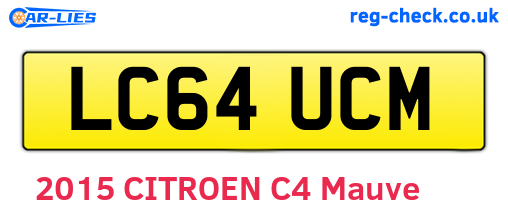 LC64UCM are the vehicle registration plates.