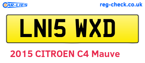 LN15WXD are the vehicle registration plates.