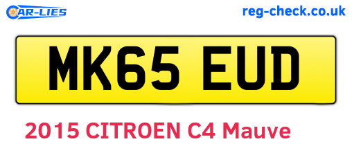 MK65EUD are the vehicle registration plates.