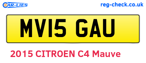 MV15GAU are the vehicle registration plates.