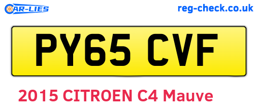 PY65CVF are the vehicle registration plates.