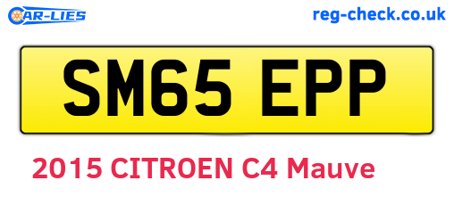 SM65EPP are the vehicle registration plates.