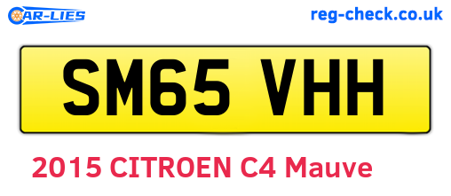 SM65VHH are the vehicle registration plates.