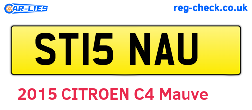 ST15NAU are the vehicle registration plates.