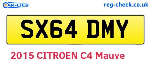 SX64DMY are the vehicle registration plates.
