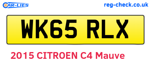 WK65RLX are the vehicle registration plates.