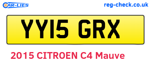 YY15GRX are the vehicle registration plates.