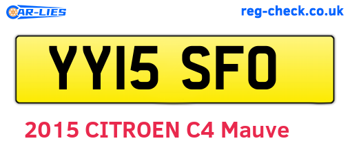 YY15SFO are the vehicle registration plates.