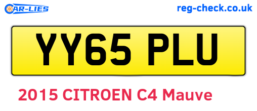 YY65PLU are the vehicle registration plates.