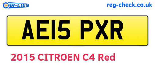 AE15PXR are the vehicle registration plates.