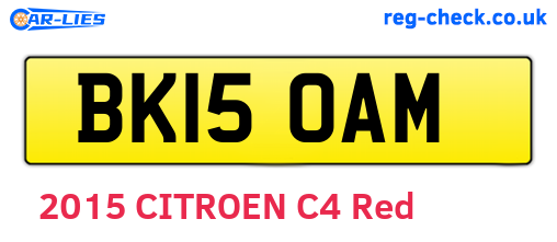 BK15OAM are the vehicle registration plates.