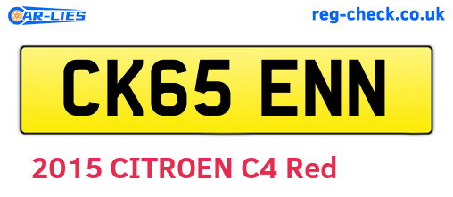 CK65ENN are the vehicle registration plates.