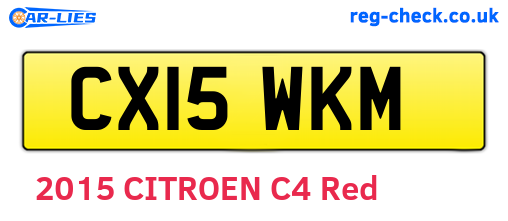 CX15WKM are the vehicle registration plates.