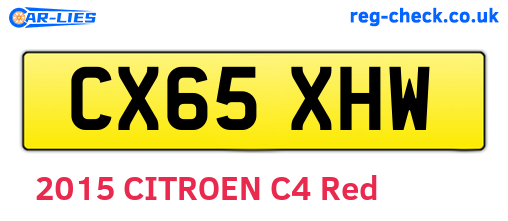 CX65XHW are the vehicle registration plates.