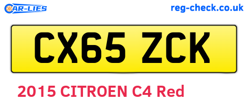 CX65ZCK are the vehicle registration plates.