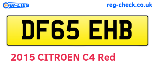 DF65EHB are the vehicle registration plates.
