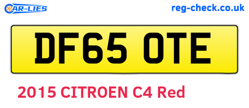 DF65OTE are the vehicle registration plates.