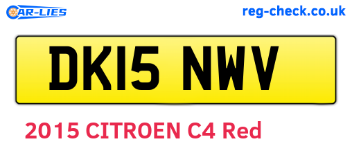 DK15NWV are the vehicle registration plates.