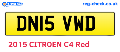 DN15VWD are the vehicle registration plates.