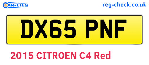 DX65PNF are the vehicle registration plates.