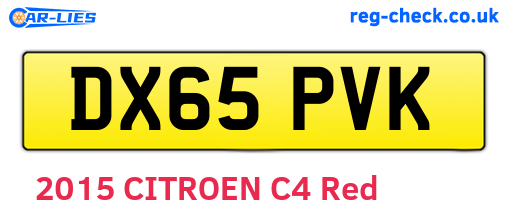 DX65PVK are the vehicle registration plates.