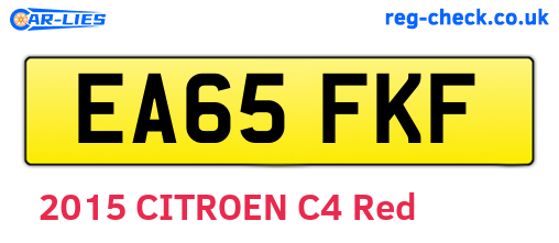 EA65FKF are the vehicle registration plates.
