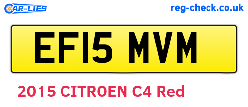 EF15MVM are the vehicle registration plates.