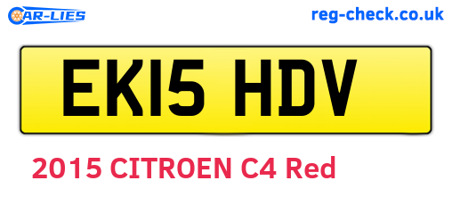 EK15HDV are the vehicle registration plates.