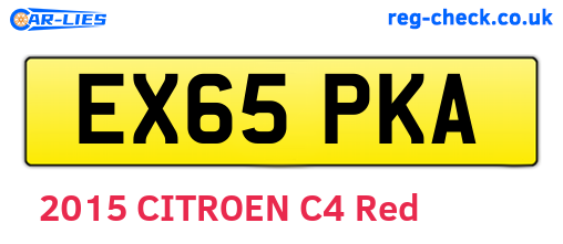 EX65PKA are the vehicle registration plates.