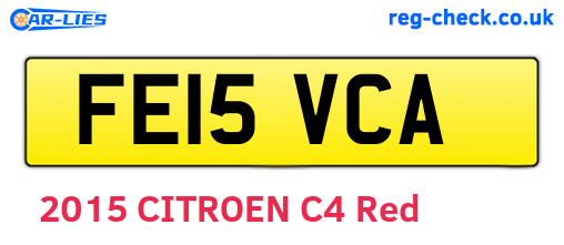 FE15VCA are the vehicle registration plates.
