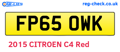 FP65OWK are the vehicle registration plates.