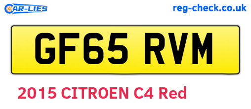 GF65RVM are the vehicle registration plates.