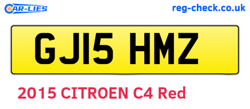 GJ15HMZ are the vehicle registration plates.