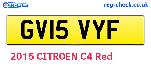 GV15VYF are the vehicle registration plates.