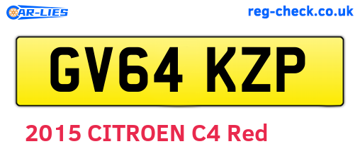 GV64KZP are the vehicle registration plates.