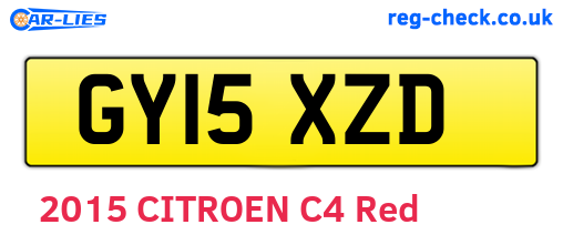 GY15XZD are the vehicle registration plates.