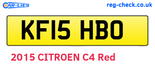 KF15HBO are the vehicle registration plates.