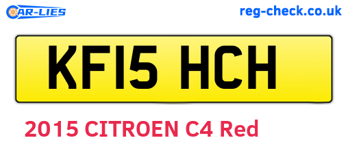 KF15HCH are the vehicle registration plates.