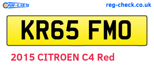 KR65FMO are the vehicle registration plates.