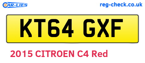 KT64GXF are the vehicle registration plates.