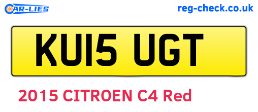 KU15UGT are the vehicle registration plates.