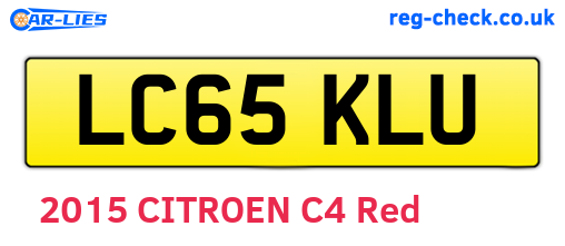 LC65KLU are the vehicle registration plates.