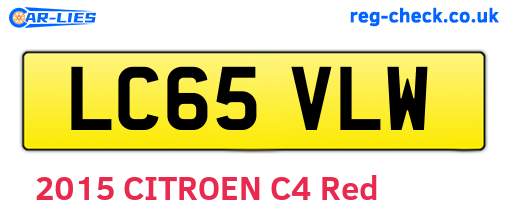 LC65VLW are the vehicle registration plates.