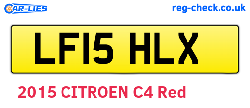 LF15HLX are the vehicle registration plates.