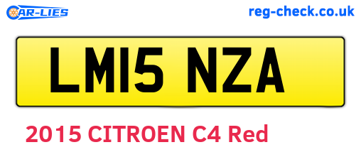 LM15NZA are the vehicle registration plates.