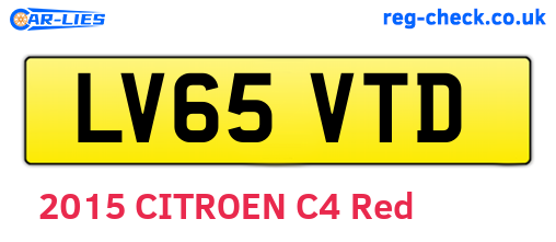 LV65VTD are the vehicle registration plates.