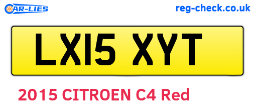 LX15XYT are the vehicle registration plates.
