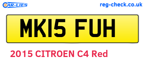 MK15FUH are the vehicle registration plates.