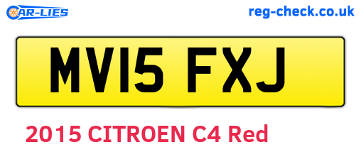 MV15FXJ are the vehicle registration plates.