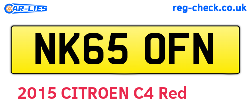 NK65OFN are the vehicle registration plates.